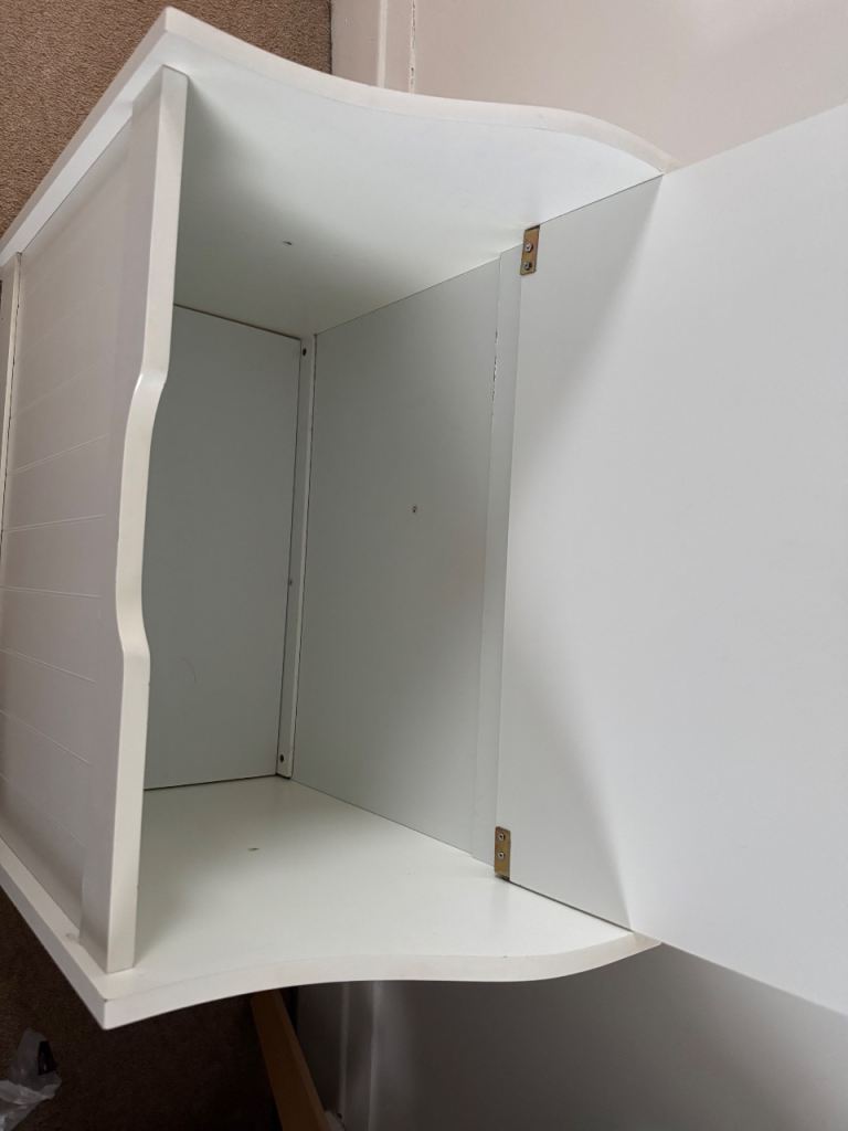 Laundry bin, bathroom storage bench, white