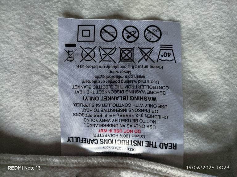 Slumberdown electric blanket 