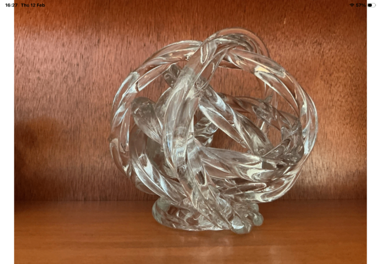 Italian glass knot art sculpture 