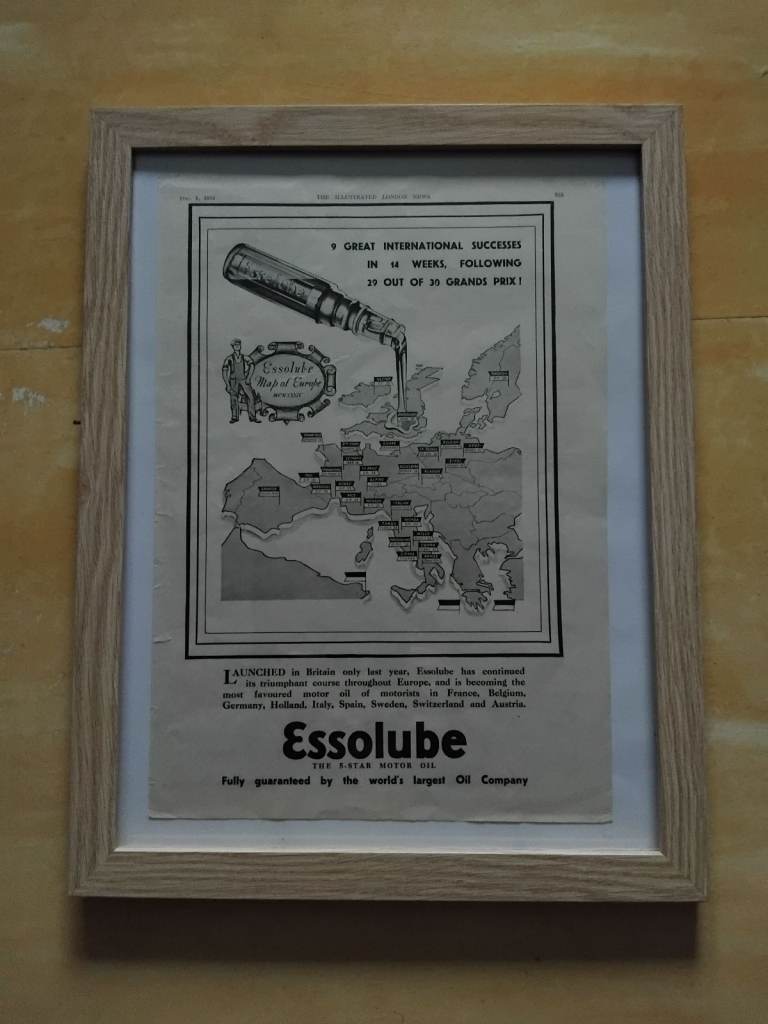 Essolube Petroliana, man cave, Vintage Automotive advertising memorabilia. 