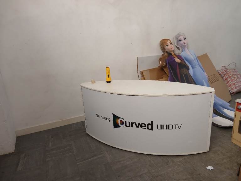 Retail shop display or large TV stand curved