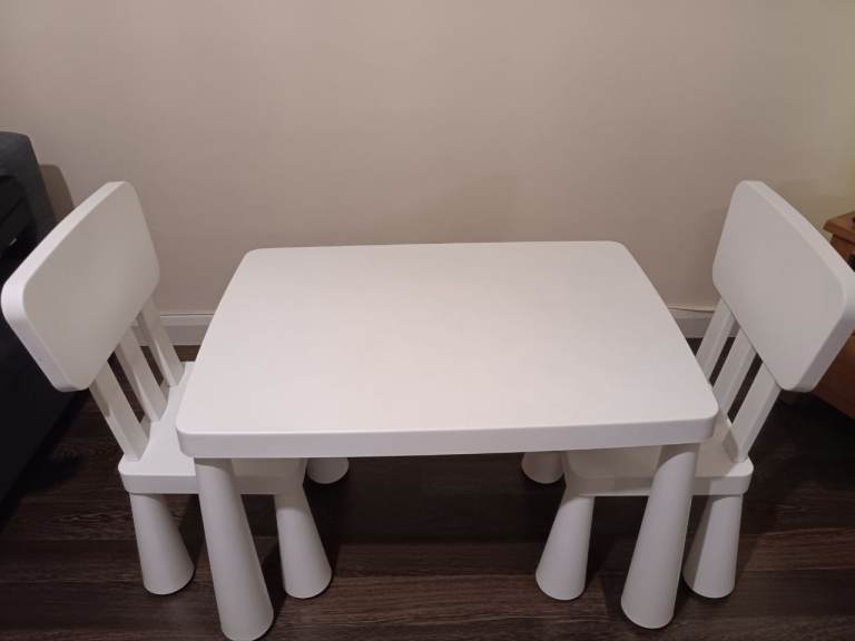 Ikea Mammut childrens table and two chairs