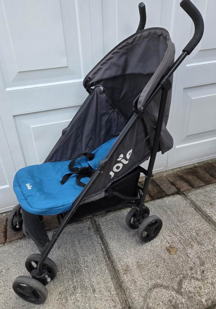 Joie Pushchair Stroller with rain cover - Black and Blue