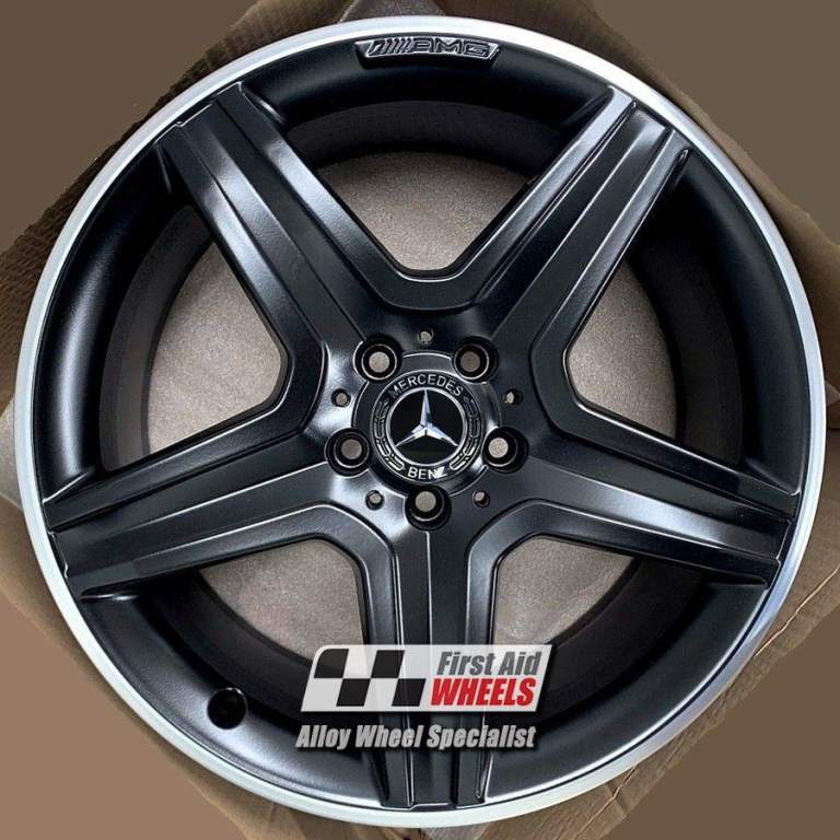 R610BSD Swap MERCEDES GLA 4X 19'' GENUINE AMG SATIN BLACK DIAMOND CUT RIM ALLOY WHEELS