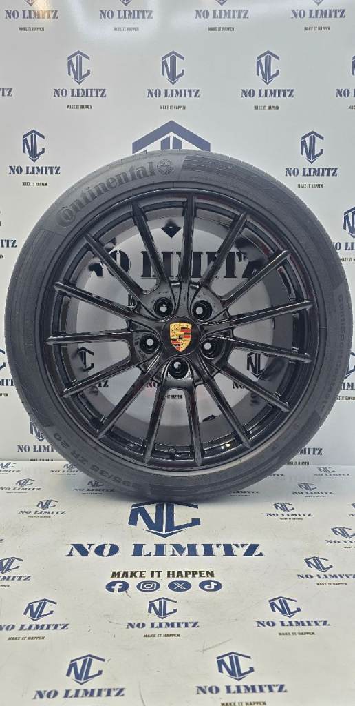 GENUINE PORSCHE 20" PANAMERA 970 SPORT TURBO S GTS ALLOY WHEELS STAGGERED 5x130 GLOSS BLACK