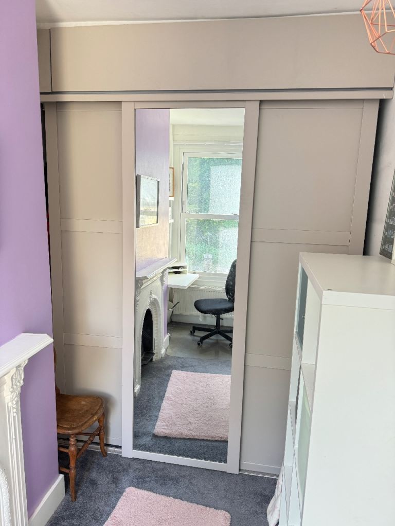 ****CAN DELIVER **** Wickes Spacepro Shaker 3 Wardrobe Doors Cashmere Framed - 2136mm (W)