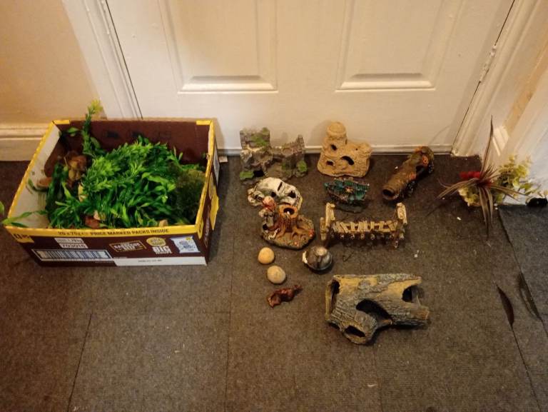 fish tank ornaments and plants joblot