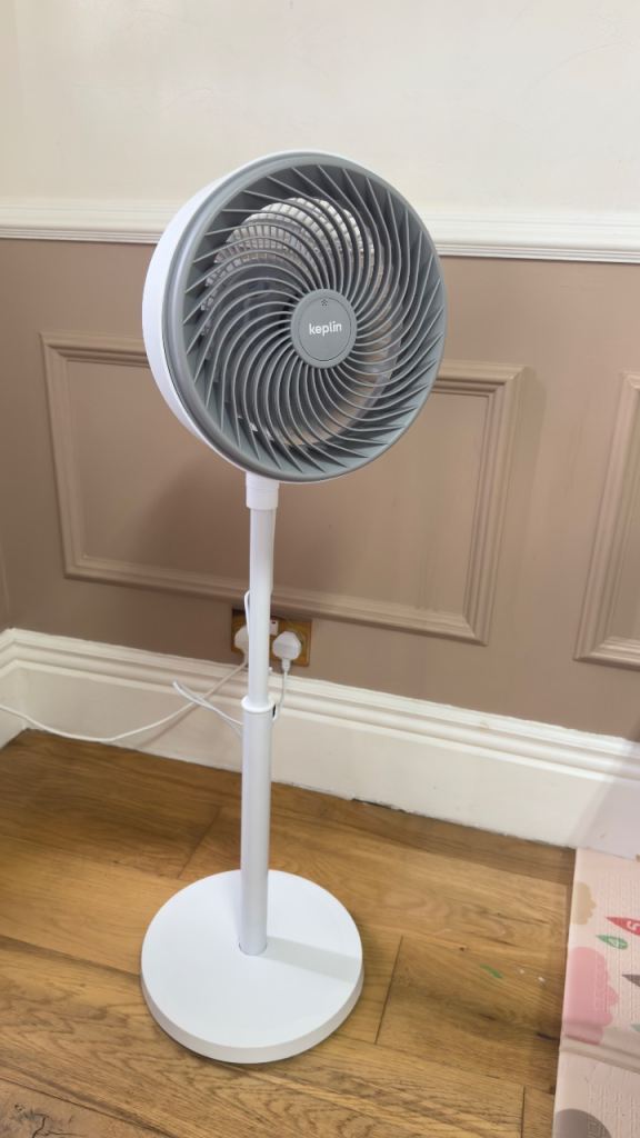 White Keplin Oscillating Pedestal Fan - As New Condition