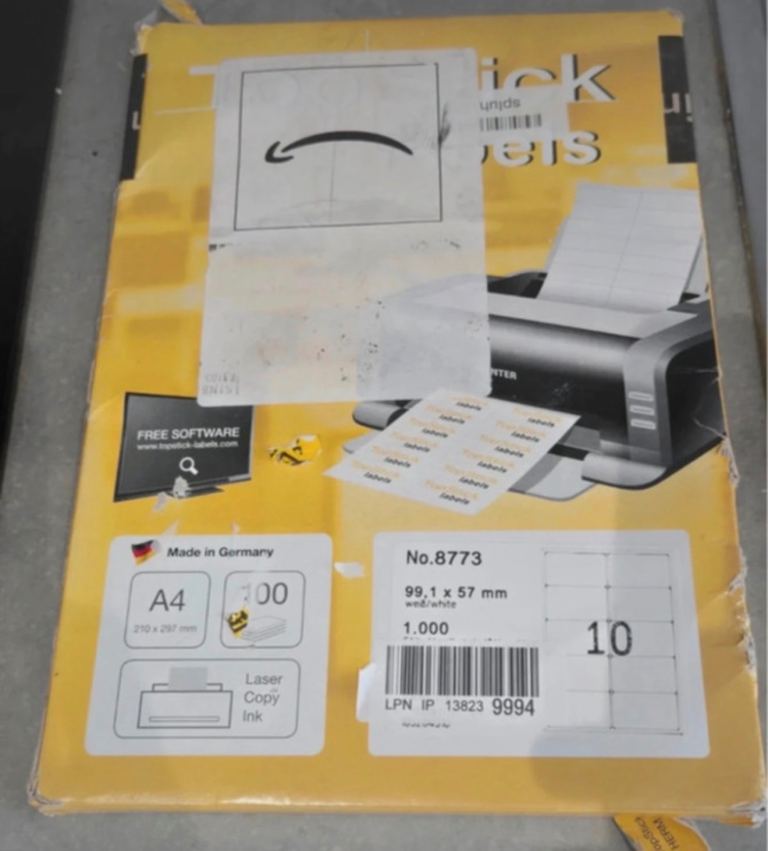 A4 White Address Labels – 100 Sheets, 10 Labels Per Sheet