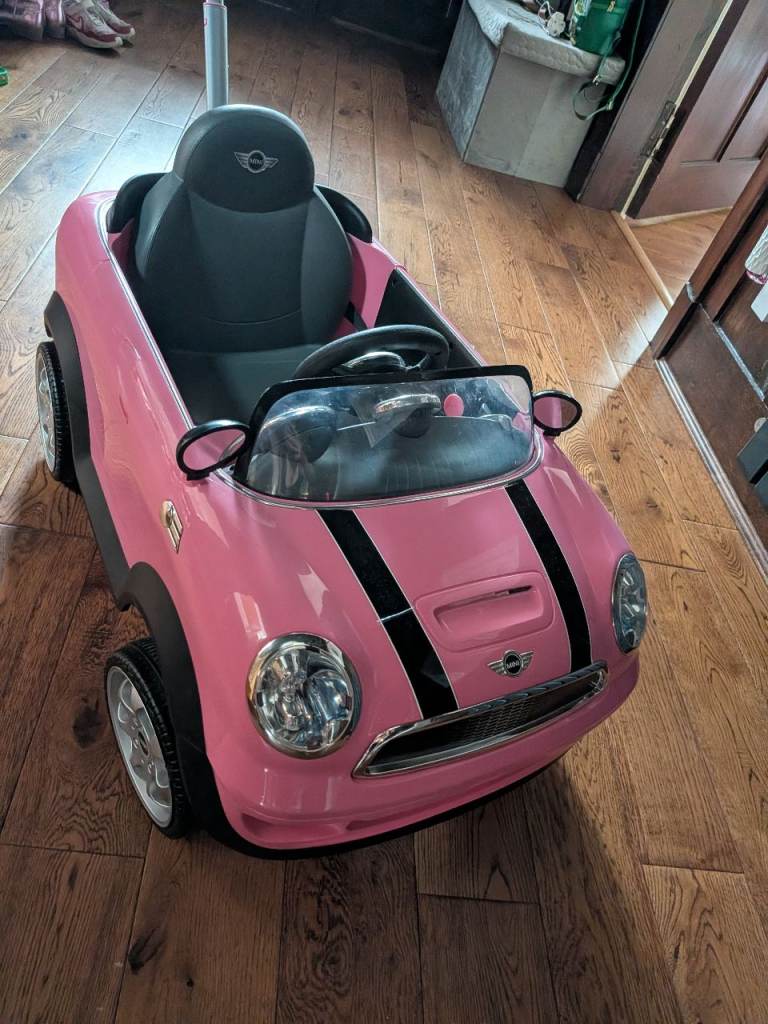 Pink Mini Cooper Push Along Ride-On Car – Good Condition