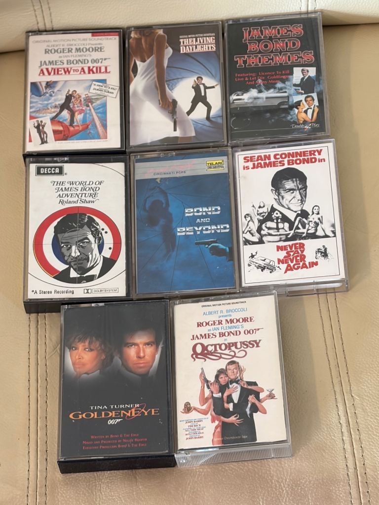 Job Lot of 8 James Bond Soundtrack Cassette Tapes