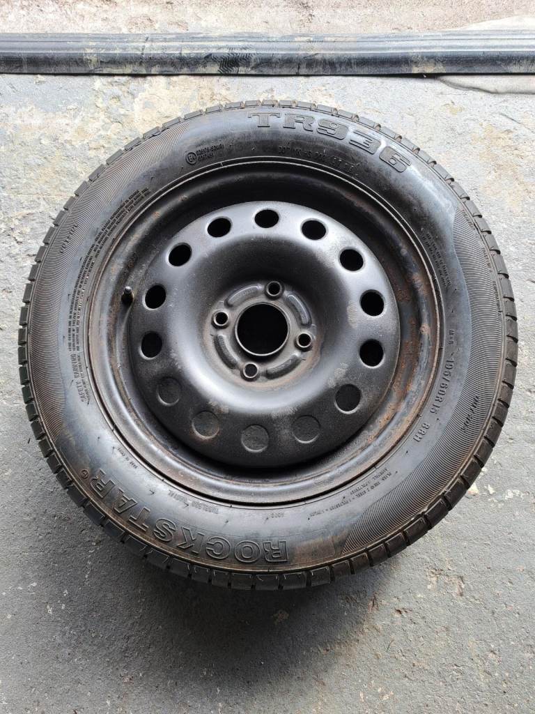 Spare tyre 15" plus lifting jack and nut wrench