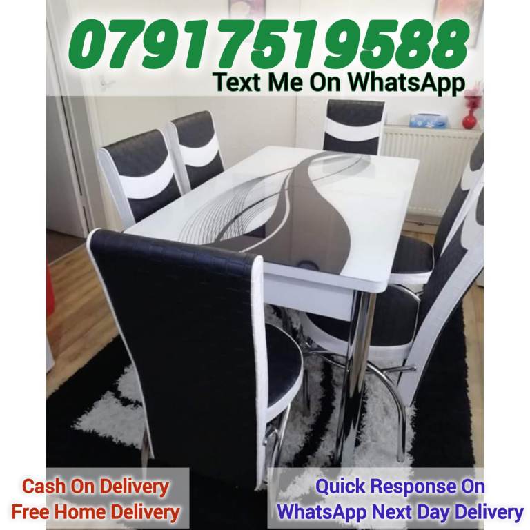 Dining Table with 4 and 6 Chairs Set.