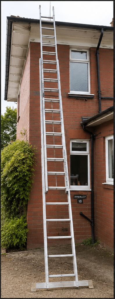 Professional 3-Stage Extension Ladder 10m – Heavy Duty – Stabiliser Bar