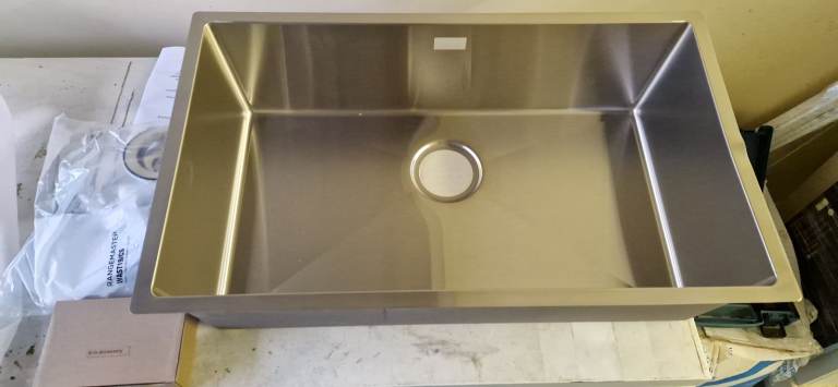 Brand new never installed Rangemaster underhung sink with slight damage 