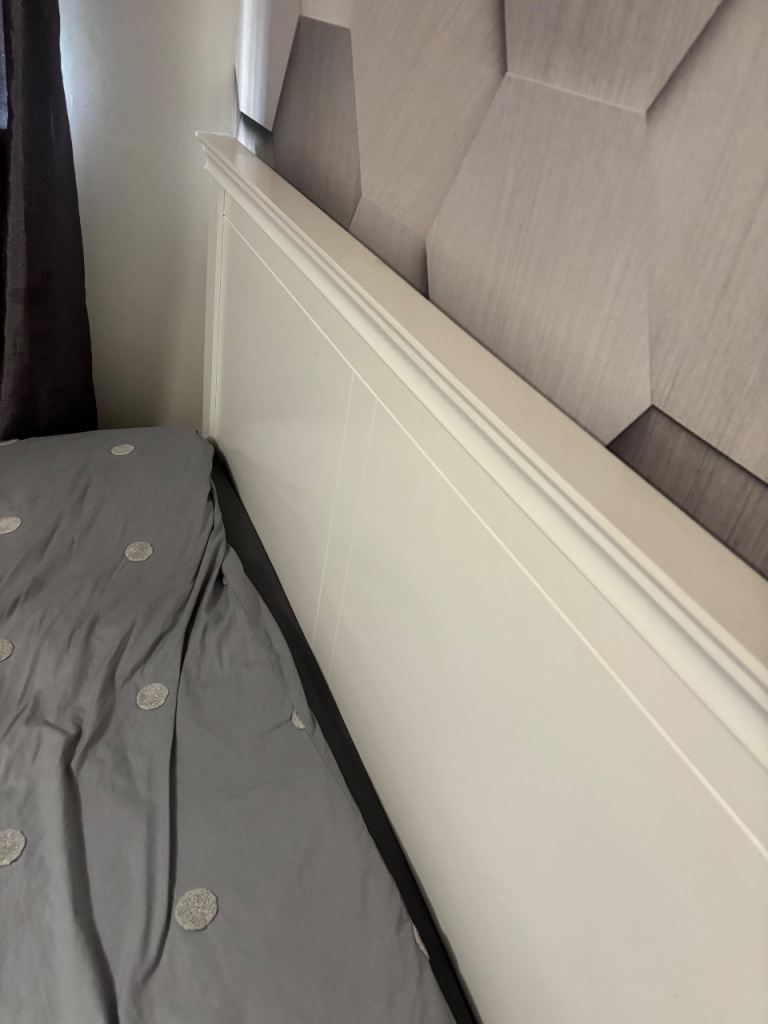 image for White solid bed frame/ mattress