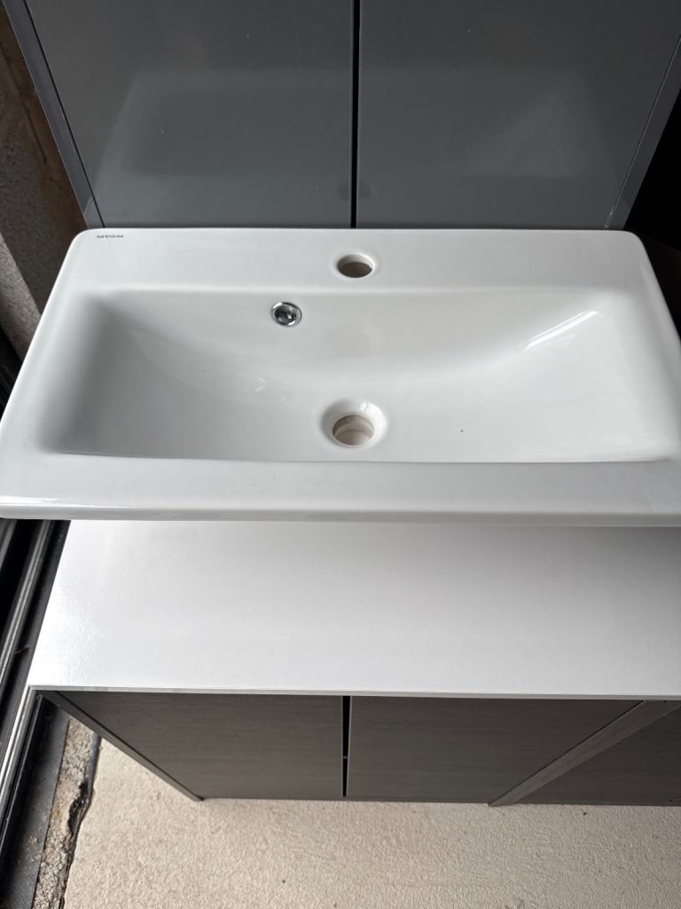 Sanindusa wall mount sink or semi recess 