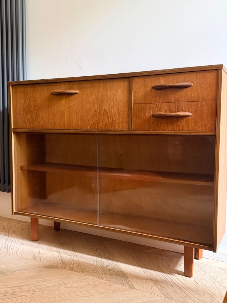 Vintage Avalon Sideboard / Drinks Cabinet/Desk - Mid-Century Teak