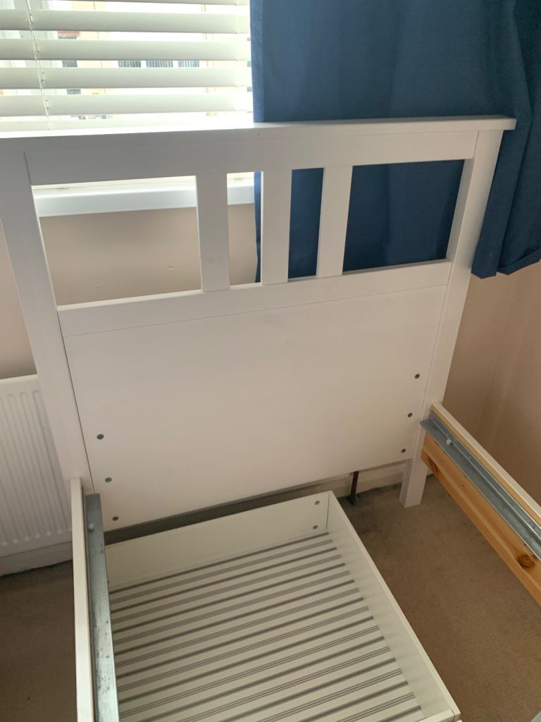 IKEA Single Bed Frame + LURÖY Slats + 2 Storage Drawers