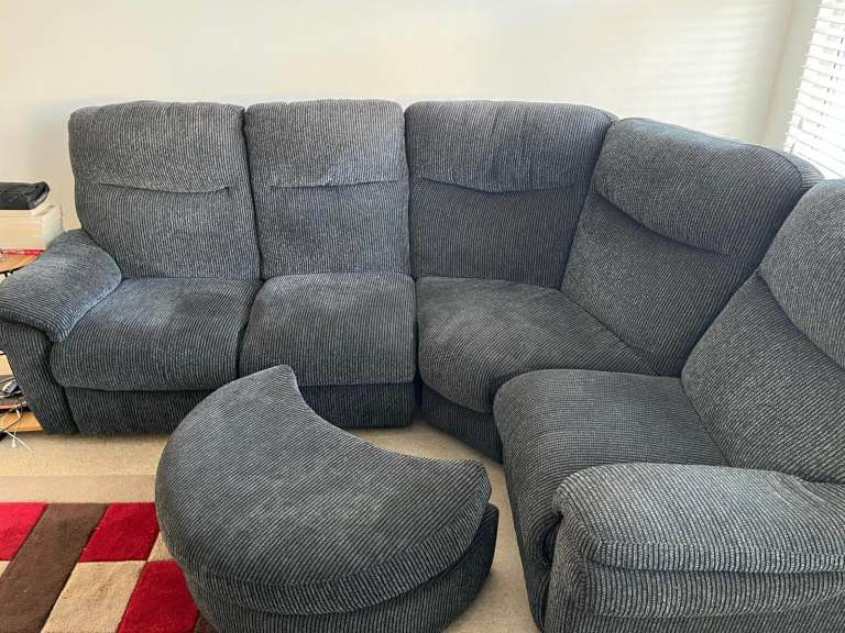 LazyBoy high back corner Sofa + moon shaped foot rest