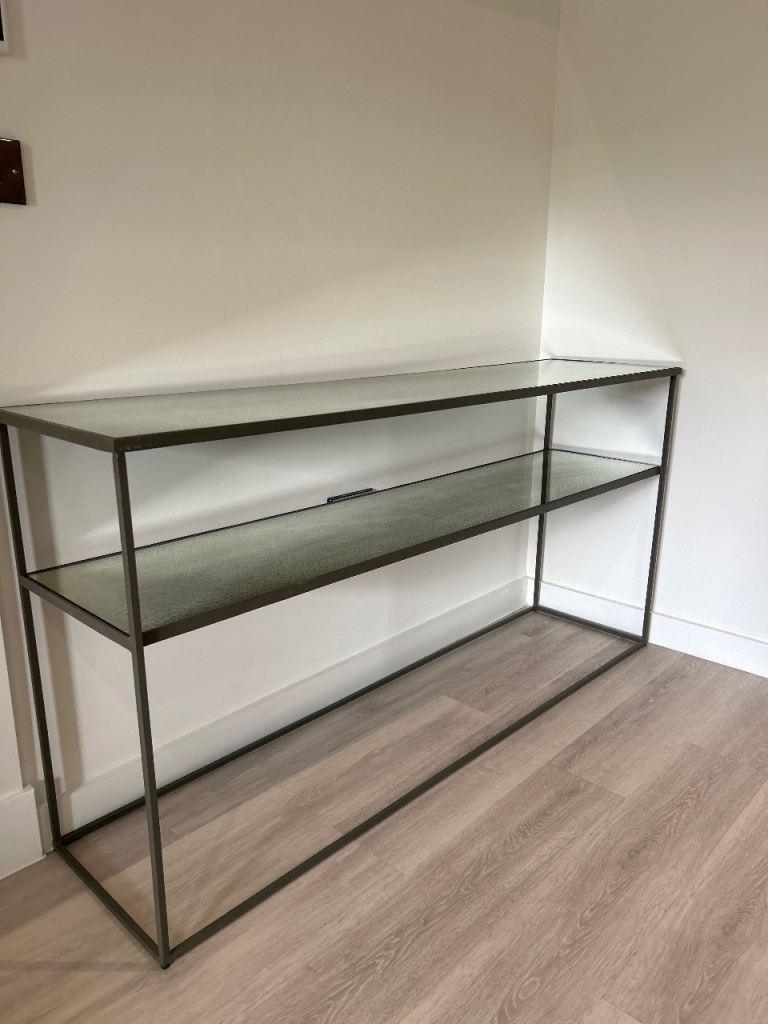 Antique silvered glass console table 