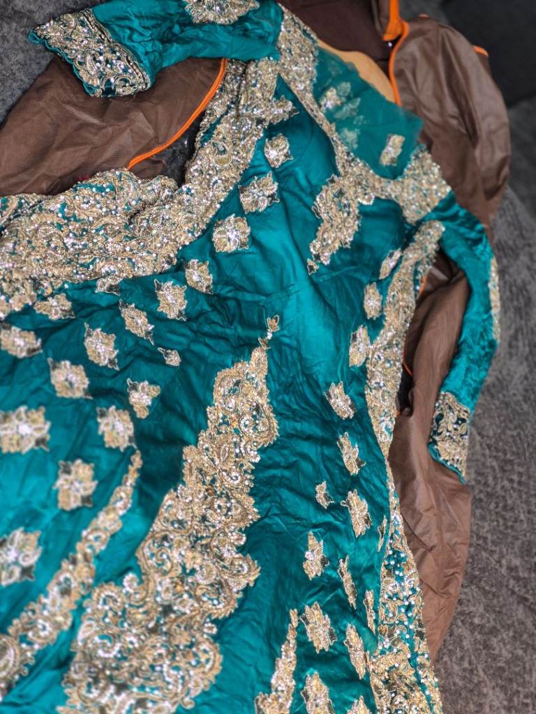 Beautiful teal bridal dresss