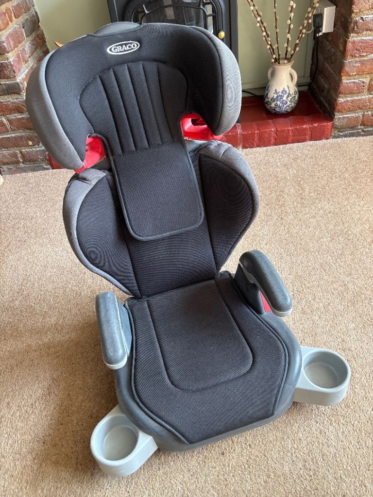 Graco Car Booster Seat with Backrest – Grey, Good Condition
