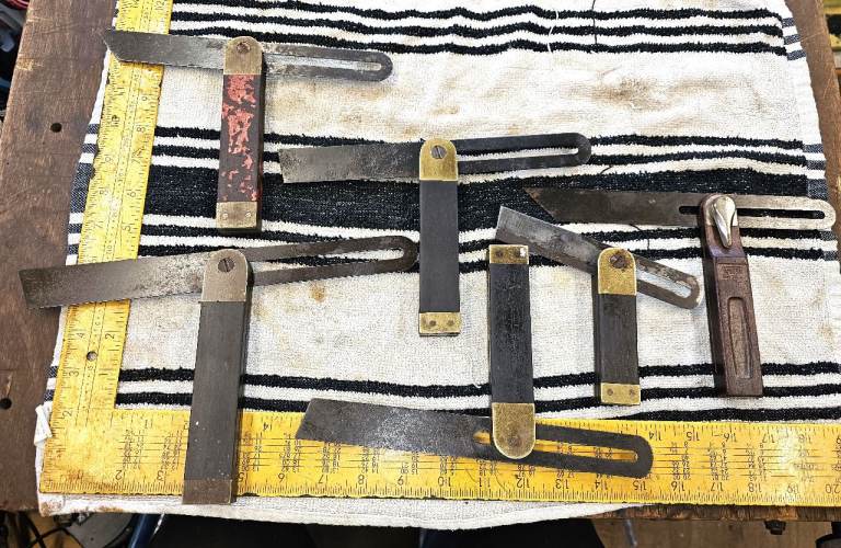 Several Vintage Sliding Bevel Carpenters Squares