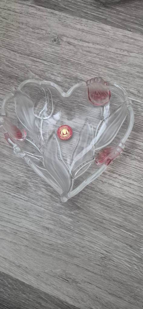 Waltherglas set ,sweet bowl ,photo frame and trinket heart dish 