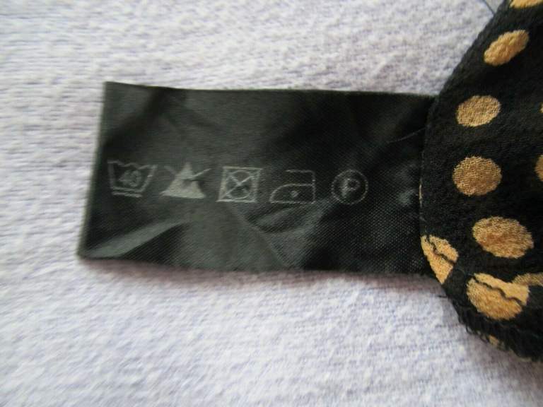 Classic, button up, brown spot, silk dress with matching fabric belt 63” (161cm) by Liena