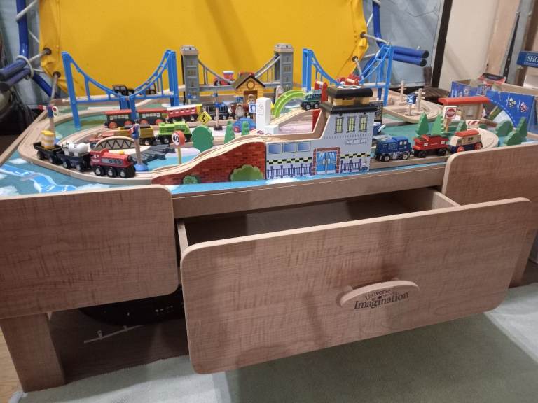 Massive Brio wooden train set collection plus track play table