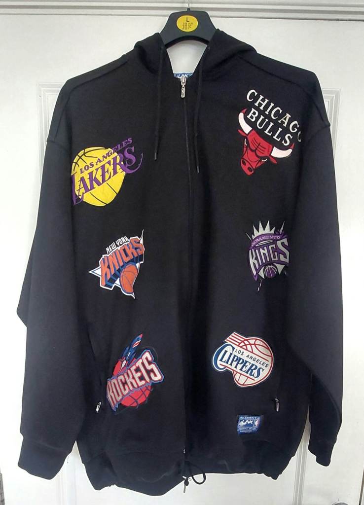 NBA Basketball Multi Team Badges Tracksuit Jacket Size XL 