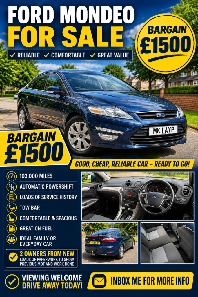 Ford, MONDEO, Hatchback, 2011, Semi-Auto, 1997 (cc), 5 doors