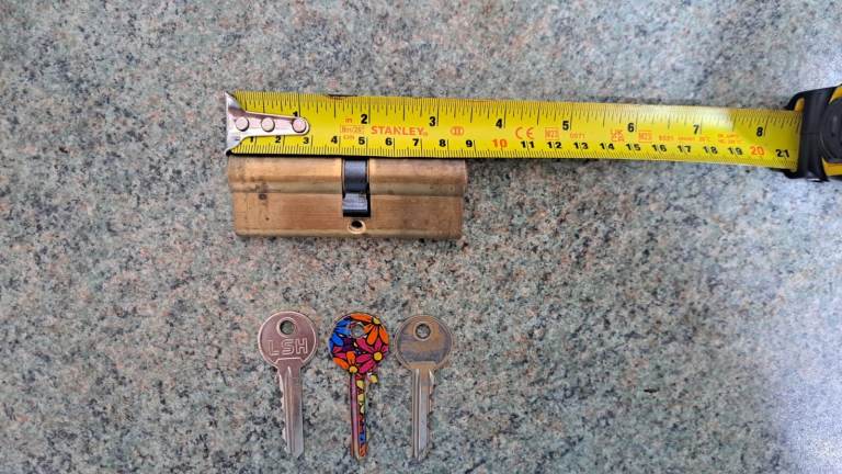 Brass Euro Cylinder Lock with Keys – Good Condition