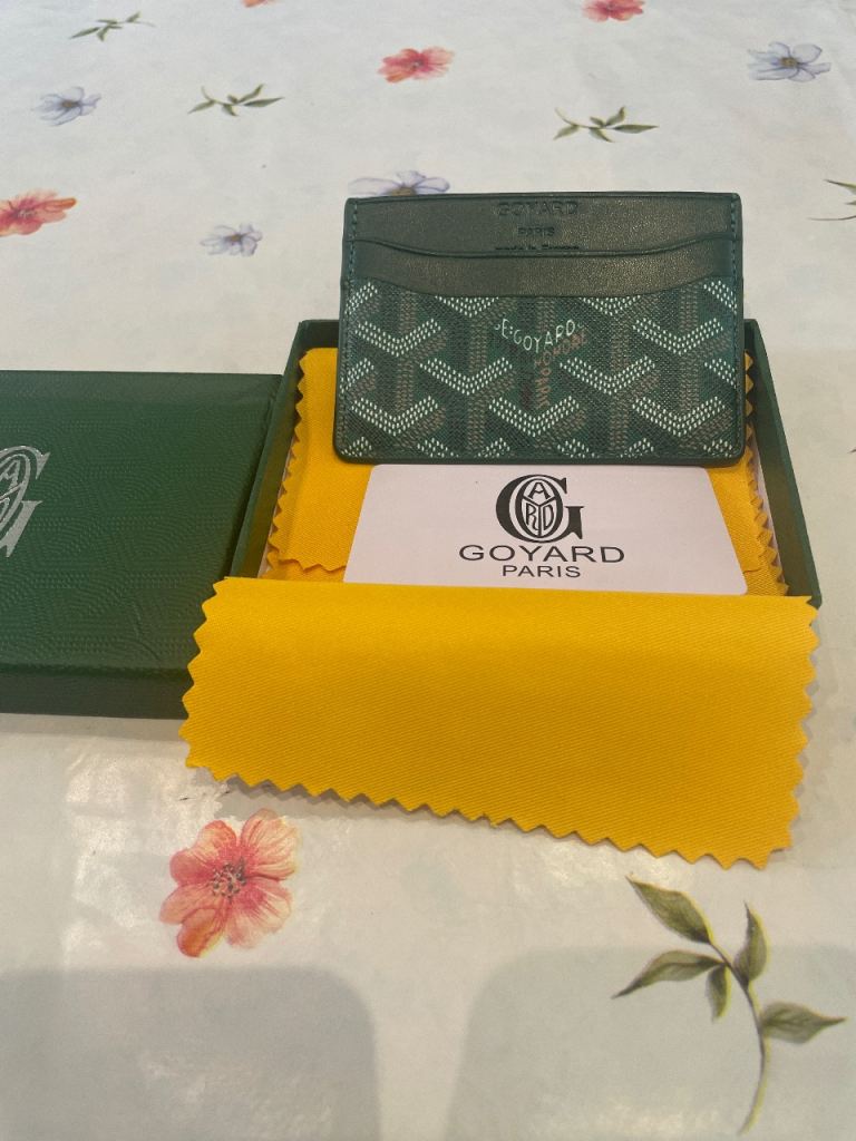Goyard Green Leather Card Holder - Brand New