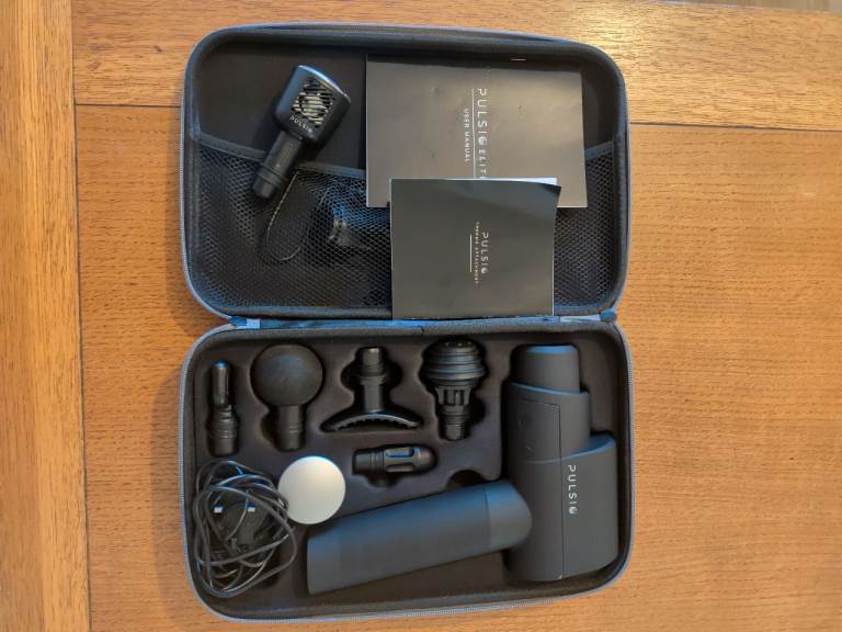 Pulsio Elite massage gun with Thermo heated/cooling attachment - like new