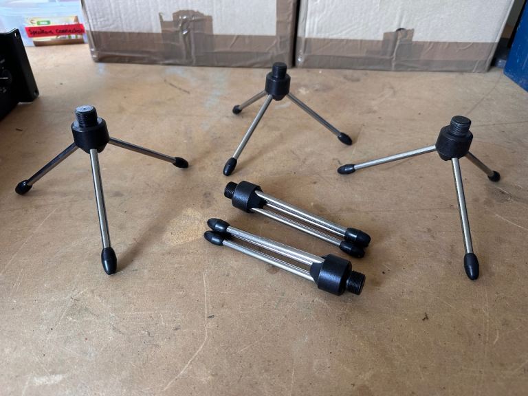 5x Desktop Microphone Tripod Stands Foldable Tabletop Mic Stands Podcast Studio Recording