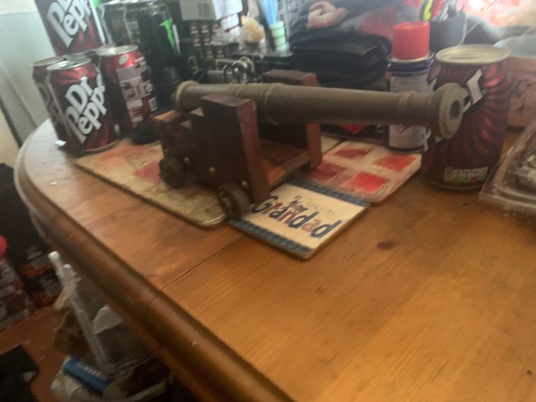 Old Hand crafted brass single cannon 