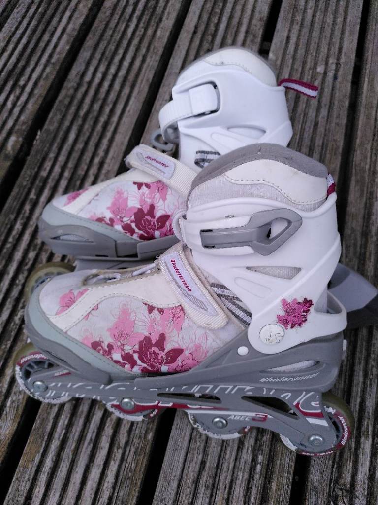 Sold! Bladerunner Inline Skates – White/Pink Floral, Good Condition