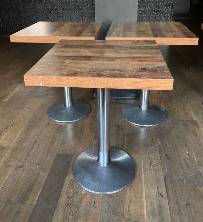 3 x bolero square cafe/bar tables