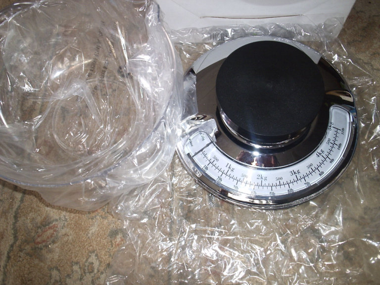 NEW: HIGH CHROME DISH ON WEIGHING SCALES 