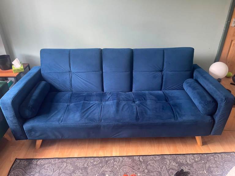 Pair of velvet sofa beds 
