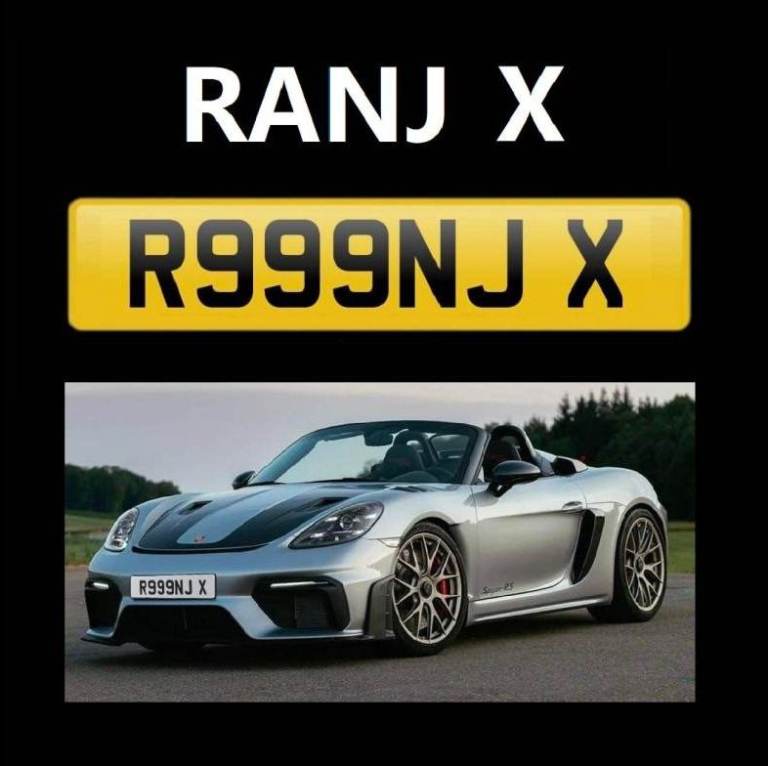 RANJ X private number plate reg - R999 NJX