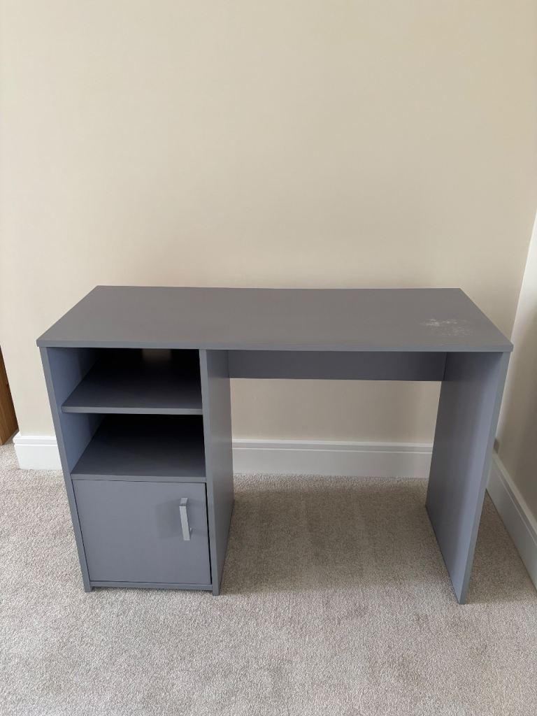 Argos Grey desk with cupboard & shelves