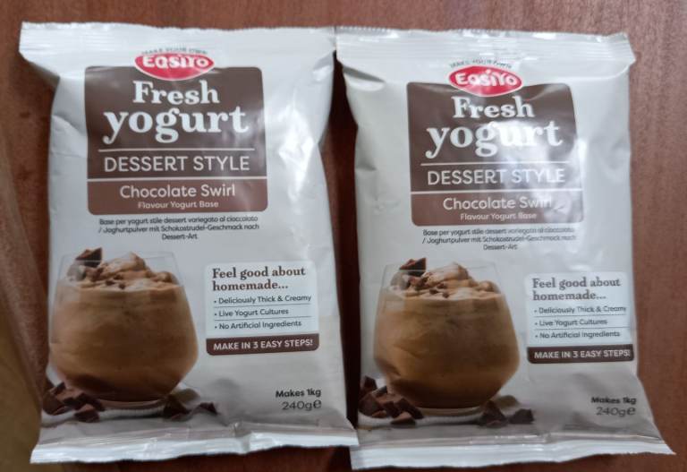 2 x EasiYo Chocolate Swirl Dessert Style Yogurt Mix 240g Sachet. 
