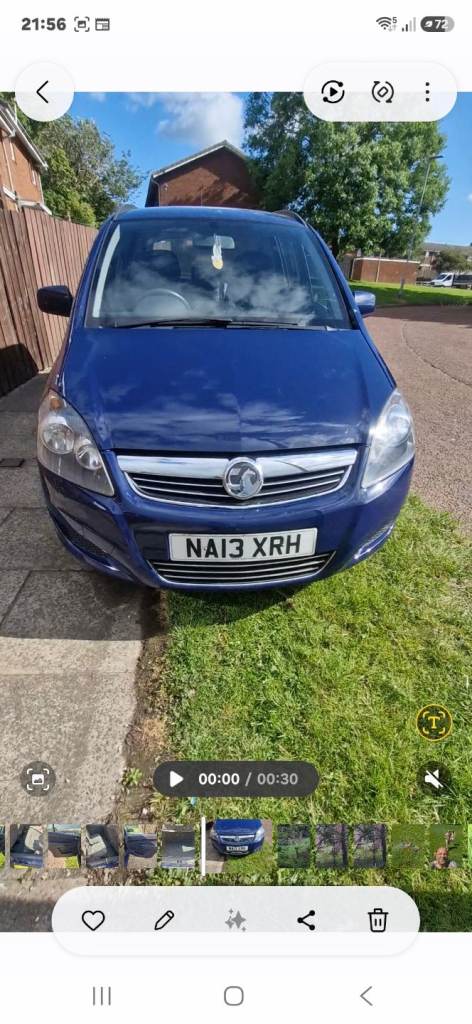 Vauxhall, ZAFIRA, MPV, 2013, Manual, 1598 (cc), 5 doors