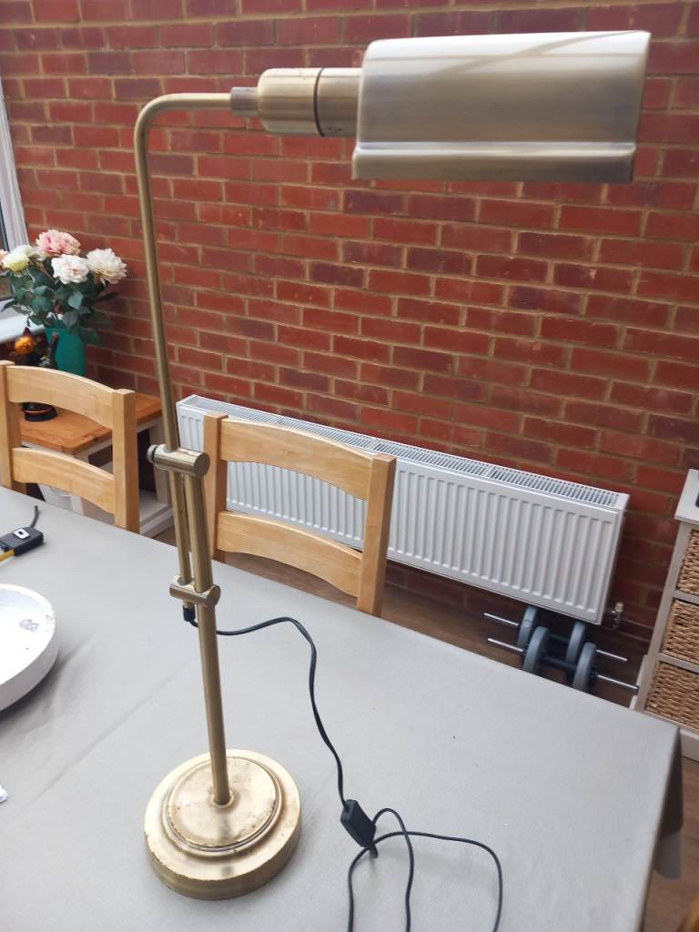 Brass pharmacy desk lamp or banker's lamp.