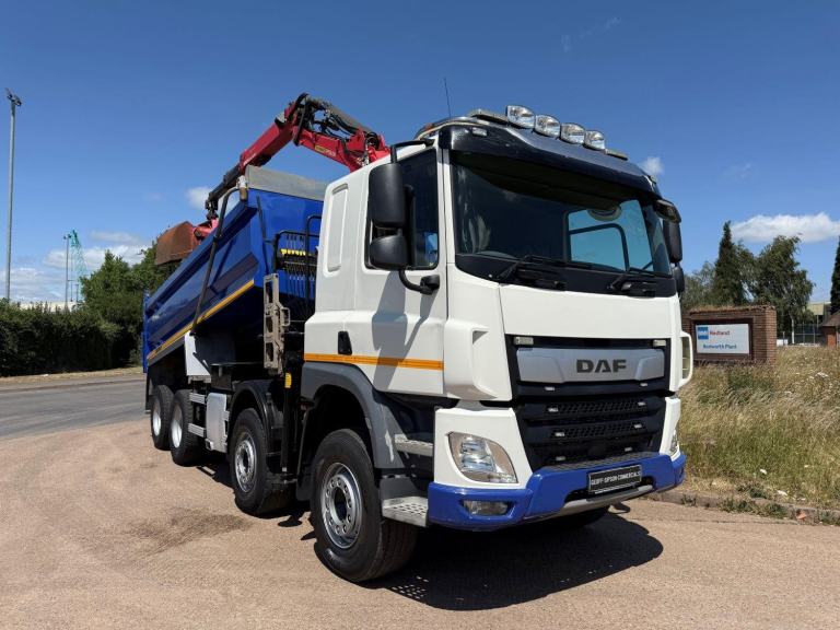 DAF CF 450 2019 EURO 6, SLEEPER CAB, 8X4 TIPPER GRAB, KELBERG STEEL BODY