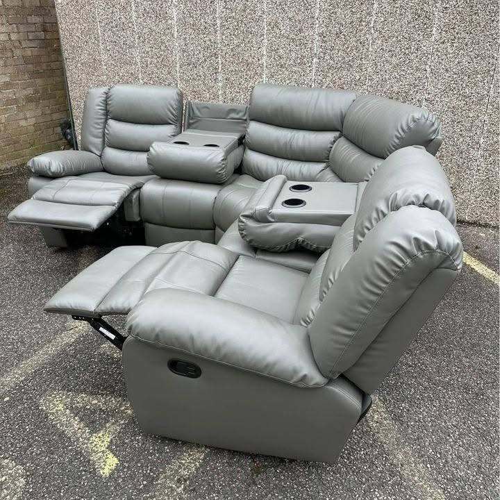 🚚 Modern Roma Recliner Cupholder Sofa Set Corner & 3+2 25% OFF Order Today