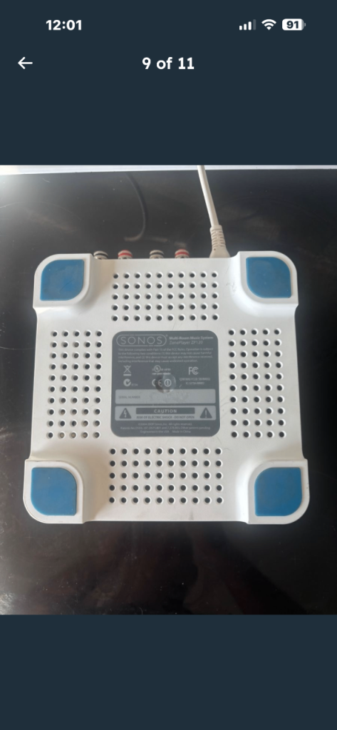 Sonos ZP120 Zone Player Wireless AMP Multi Room Music System Amplifier in White